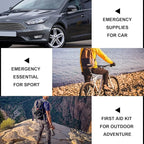 300Piece Travel First Aid Emergency Kit Home Essentials Hiking Survival Essential Kit for Outdoor Adventure Mini First Aid Kit for Backpack, Black 1st Aid
