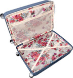 Jessica Simpson Countryside 2-Piece Set (21" & 30") Expandable 8-Wheel Spinner Large Checked Luggage Suitcase, Oceanview