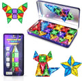 Desire Deluxe Micro Magnetic Tiles Building Blocks Toy - STEM Educational Travel Size Magnetic Blocks for Kids, Learning Sensory Montessori Toddler Magnetic Toys 3+ YO (Glitter, 18pc)