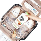 NISHEL Travel Toiletry Bag for women, Portable Hanging Organizer for Family-Sized Shampoo, Conditioner, Brushes Set, Makeup Accessories, Extra Large Size, Black