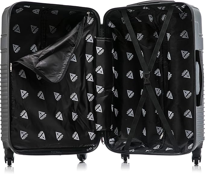 InUSA RESILIENCE Luggage with Spinner Wheels | Spacious Durable Lightweight Hardshell Suitcase, Travel Sets with Handle and Trolley | (20/24/28) 3 Piece Luggage Set | Charcoal