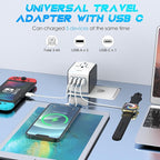 ISIX International Travel Adapter Universal Power Adapter Worldwide All in One 4 USB Perfect for European US, EU, UK, AUS,Asia 200+ Countries