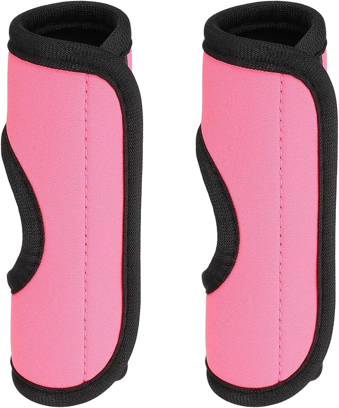 PATIKIL Luggage Handle Wrap for Suitcase, 2 Pcs Bright Color Neoprene Comfort Soft Handle Covers Luggage Identifiers for Bag Suitcase Tags Wraps Travel Accessories, Pink