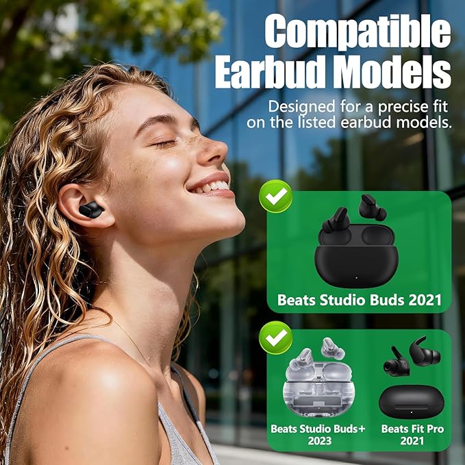 9 Pairs Replacement Ear Tips for Beats Studio Buds/Fit Pro/Studio Buds+, 3 Sizes (S/M/L), Soft Silicone Beats Earbud Accessories, Fit Charging Case (Red)