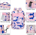 Lumesner Carry on Travel Backpacks, Extra Large 40L Flight Approved for Men & Women,Expandable Suitcase backpack (Camouflage Pink(Backpack With 4 Packing Cubes))
