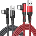 AINOPE USB C Cord 3.1A Fast Charge, [2-Pack, 6.6ft] Type C Charging Cable Right Angle, Resistant Nylon Braided USB-A to USB-C Charge Compatible Galaxy S10 S9 S8 Plus S21, V30,V20,G6, Type C Charger