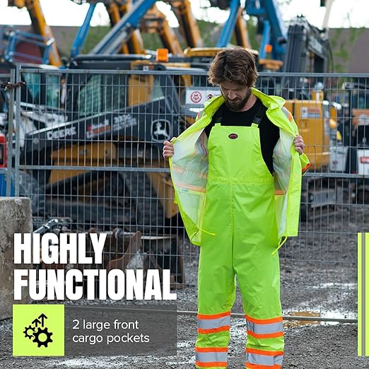 Pioneer Hi Vis Lightweight Waterproof Safety Rain Suit - Reflective Work Rain Gear for Men and Women