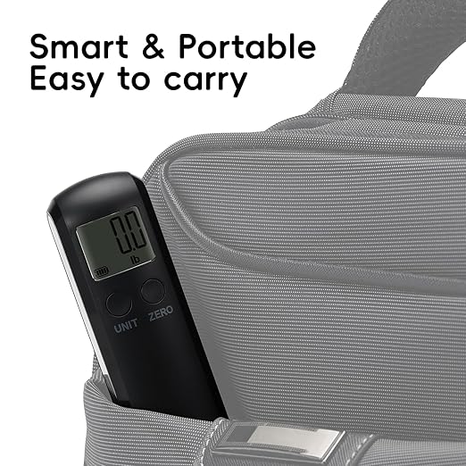 110lb Mechanical Luggage Scale Battery Free Portable Hand Baggage Scale for Travel Suitcase Digital Weight Scale with Built in Measuring Tape