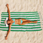 Set of 6 Turkish Beach Towel, Cotton Beach Towels, 36 x 71 Inches Turkish Towel, Sand Free, Quick Dry, Lightweight Beach Towels for Adult Green