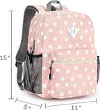 STEAMEDBUN Corduroy Kids Backpack for Girls Boys 3-8, Girls Backpack for Elementary Kindergarten - Polka Dot