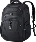 KROSER TSA Friendly Travel Laptop Backpack 18.4 inch XXXL Gaming Backpack Water-Repellent College Daypack Business Backpack with RFID Pockets & USB Port for Men/Women-Black | TSA Friendly