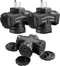 SURAIELEC Outdoor 3 Way Plug Adapter, Multi Plug Outlet Waterproof, 1 to 3 Power Splitter, Electrical 15A Multiple Plug Extender with Cover for Outside Garden Garage Cruise, Black, ETL Listed, 3 Pack