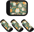 2 PC Luggage Handle Wrap Luggage Handle Covers Tags for Suitcase Bags Travel Luggage Handle Identifier Gripper Scottish Fold Cats Flowers Green