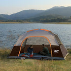 CAMPROS CP Camping Tent 2/4/6 Person, Waterproof Windproof Double Layer Dome Tent, Easy Setup with Large Mesh Windows & Wide Door for Outdoor Camping Backyard