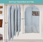 MsKitchen Dress Bags for Gowns Long, 65" Long Dress Bags for Hanging Clothes Clear Windows Foldable Long Garment Bag for Storage and Travel-24"x 65"/2 Pack