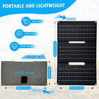 36W Portable Solar Panel with USB-A QC3.0 18W Charging for Phone,Ipad,Power Bank,Camping,IPX4 Waterproof Foldable Solar Panel, Solar Charger DC Output for 12v Battery, Small Power Station