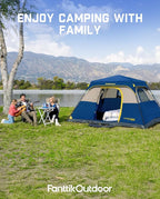 FanttikOutdoor Camping Tent 4/6/8/10 Person Instant Cabin Tent Setup in 60 Seconds with Rainfly & Windproof Portable with Carry Bag for Family Camping & Hiking, Upgraded Ventilation, Navy Blue