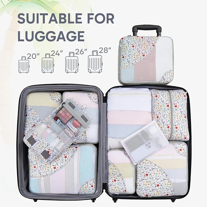 10 Set Packing Cubes for Travel, Gifts for Women Mom,Anti-Tearing Suitcase Organizer,OlarHike Vacation Essentials & Accessories for Cruise Ship