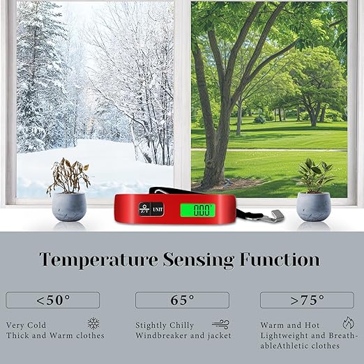 Luggage Scale, Portable Luggage Weight Scale 110lb/50kg with LED Display, Luggage Scale Travel Digital for Weighing Luggage, Backpacks, Fruits and Pets (Red)