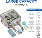 XCU Clear Bag for Stadium Events 12x6x12 Large Clear Tote Bag Transparent Lunch Bag Adjustable Straps for Concert Sports Work