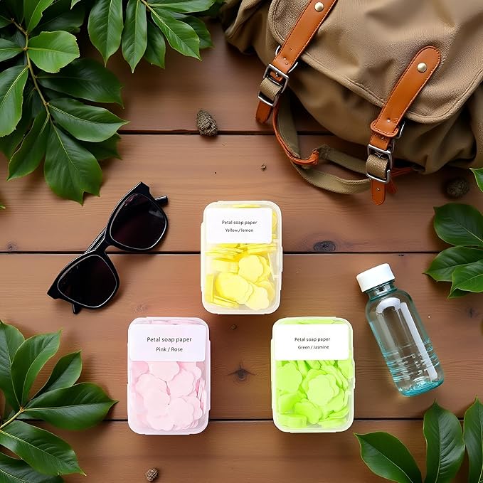 300pcs Portable Hand Washing Soap Sheets, Scented Mini Soap Sheets, Disposable Soluble for Outdoor Travel, Camping, Hiking (Mix)