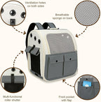 Airline Approved Cat Carrier Backpack - Ventilated Breathable Mesh for Small Dogs & Cats (15lbs), Soft Sided Dog Backpack for Hiking, Camping, Travel & Vet Visits with Padded Straps (Grey)