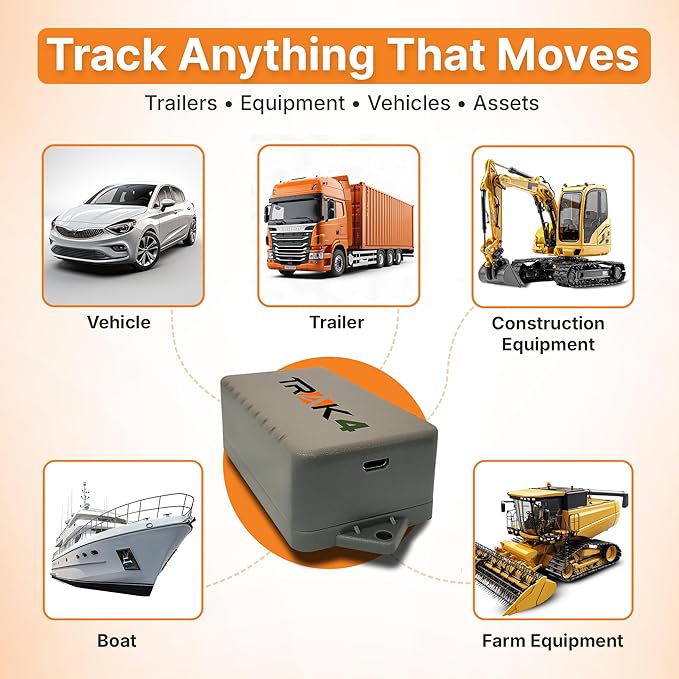 Trak-4 GPS Tracker for Vehicles, Assets, Equipment. Long Battery Life, Waterproof, Global Tracking. Low-Cost Subscription Required.