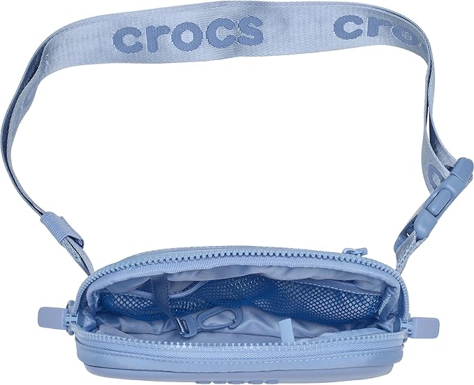 Crocs Classic Belt Waist Bag, Customizable Fanny Pack, Personalize with Jibbitz Charms, Blue Haze, One Size