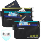Travelon World Travel Essentials Set of 2 Currency and Passport Organizers