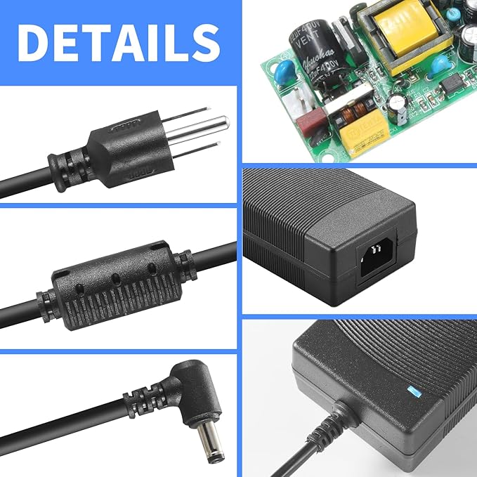 12V 8A Power Supply 96W 100V~240V AC to DC Adapter Converter Transformer,12 Volt 8 Amp 7A 6A 5A 4A 3A Power Supply Adapter with 5.5mm x 2.5mm/2.1mm Output Jack for 12V LED Strip Light Camera Printer