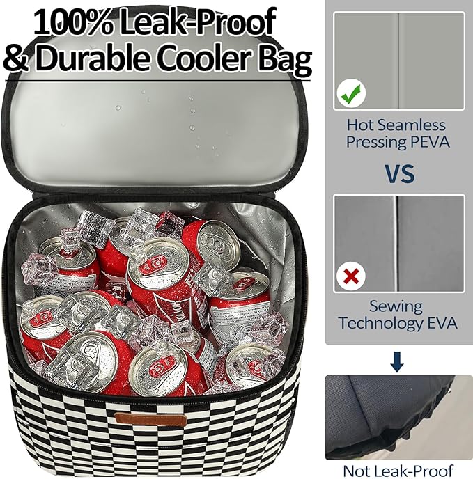 Camping Cooler Backpack 30 45 Cans, Soft Backpack Coolers Insulated Leak Proof Travel Cooler Bag Waterproof Lunch Picnic Beach Work Trip Thermal Bag Drink Beverage Beer Bag Cooler