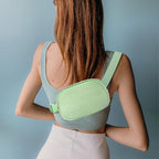 Fleece Fanny pack with Adjustable Strap for Women and Men Crossbody Bag Bum Bag, Waist Pack for Hiking Workout Sports Travel Light Green