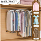 Upgraded Thickened Clear Garment Bags for Hanging Clothes 4 Packs (40 & 50 inch), 10“ Gusseted Clothes Hanging Storage Bags for Closet, Shirts, Coats, Dresses
