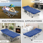 ABORON Camping Cot for Adult 28" Extra Wide, Heavy-Duty 1200D Oxford Cot for Sleeping, Portable Folding Camp Bed with Mat & Carry Bag