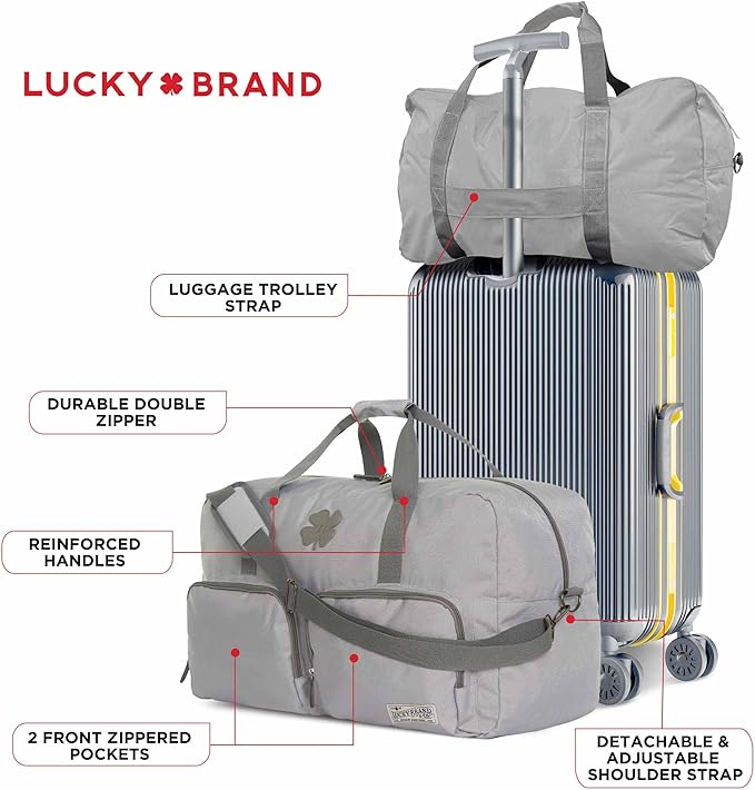 Lucky Travel Duffel Bags 65L, Gym Bag, Travel Bag & Large Duffle Bag for Men, Foldable Overnight Weekender Bags for Women & Men with Adjustable Shoulder Strap,