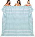 YSYJ Oversized Turkish Beach Towel Giant XXL Beach Towel Quick Dry Sand Free Extra Large Turkish Lightweight XL Beach Blanket for Travel Blue