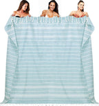 YSYJ Oversized Turkish Beach Towel Giant XXL Beach Towel Quick Dry Sand Free Extra Large Turkish Lightweight XL Beach Blanket for Travel Blue