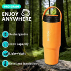 minkah Fast Extraction Mini Electric Coffee Maker - Portable Filter Coffee Brewer for Travel,Insulated Stainless Steel Tumbler,30 oz Reusable Iced Coffee Cup Machine,Hot Coffee Mug with Lid (Grey)