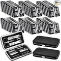 Geosar 50 Set 8 in 1 Travel Manicure Kit Bulk Professional Nail Clippers Pedicure Nail Care Tools Grooming Stainless Steel Set with Portable Travel Case, Gift for Valentine Men Women(Black)