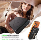 Magnetic Power Bank 10000mAh, 4-in-1 Portable Charger with Built-in USB-C/Lightning Cable Foldable Stand, 15W Fast Wireless Charging Battery Pack for Samsung, Android, iPhone, Travel Essential