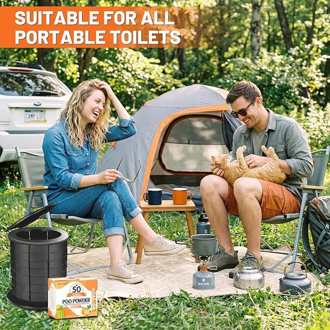 Portable Toilet Gel, Poo Powder for Portable Toilet, Camping Toilet Gel, Pee Powder, Portable Toilet Powder for Outdoor Camping and Hiking Toilet Gel Powder