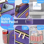 Genteen Lunch Box for Women Adults Girls - Insulated Small LunchBox Reusable, Zip Closure & Buckle Handle, Portable Cooler for Work, School, Travel (Purple)