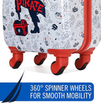 Nautica Kids Luggage - 18" Airline Approved Rolling Hardside Upright Carry-on Suitcase with Wheels (Pirate Ahoy)