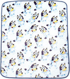 Jay Franco Bluey Kids Travel Set - 3 Piece Set Includes 40 x 50 Throw Blanket, Eye Mask, and Neck Pillow - Super Soft & Cozy Travel Accessories