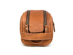10" Premium Leather Toiletry Travel Pouch With Waterproof Lining | King-Size Handcrafted Vintage Dopp kit By Aaron Leather Goods (Buckthrown Brown)