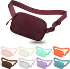 Fanny Pack Crossbody Bag for Women and Men, Belt Bag for Hiking Bum Bag with Adjustable Strap,Casual Cell Phone Pouch?Waist pack for Running Workout Sports Travel Burgundy