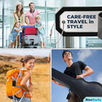 BlueCosto - Luggage Tags - Large, Black, 5 PK - PVC Suitcase Tags w/Privacy Cover & Stainless Steel Wire Loops - Personalized Baggage Identifiers for Travel - Backpack Name Labels