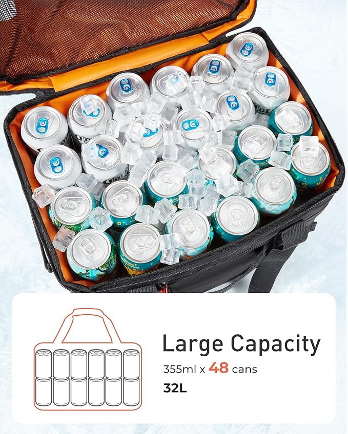TOURIT Soft Sided Cooler Bag Insulated 30/48/60 Cans, Large Collapsible & Leakproof Ice Chest for Picnic, Beach, Camping, Travel