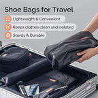 YOUNGTIME Shoe Bags for Travel,Water Resistant Shoe Storage Organizer for Packing,Travel Shoe Bag with Zipper for Women and Men(Black)