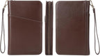 Polare Full Grain Leather Passport Holder Cover Case for Men and Women RFID Blocking Family Travel Wallet Holds 6 Passports
